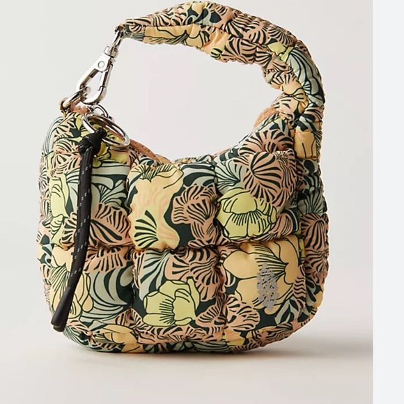 Free People Handbags - Free People Printed Micro Pouch Dense Floral Yellow